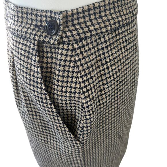 Vintage Miss Pendleton Navy Tan Houndstooth Pencil Skirt Blazer Suit Set sz 10 - Picture 10 of 16